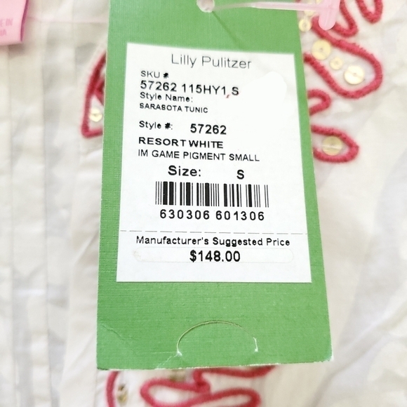 New Lilly Pulitzer White Pink Sarasota Tunic Size S - Picture 13 of 15